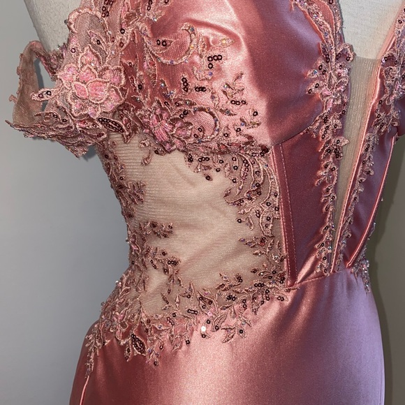 COPY - Sherri Hill. 56998. Fitted off the shoulder gown with sheer bodice. - Picture 6 of 9